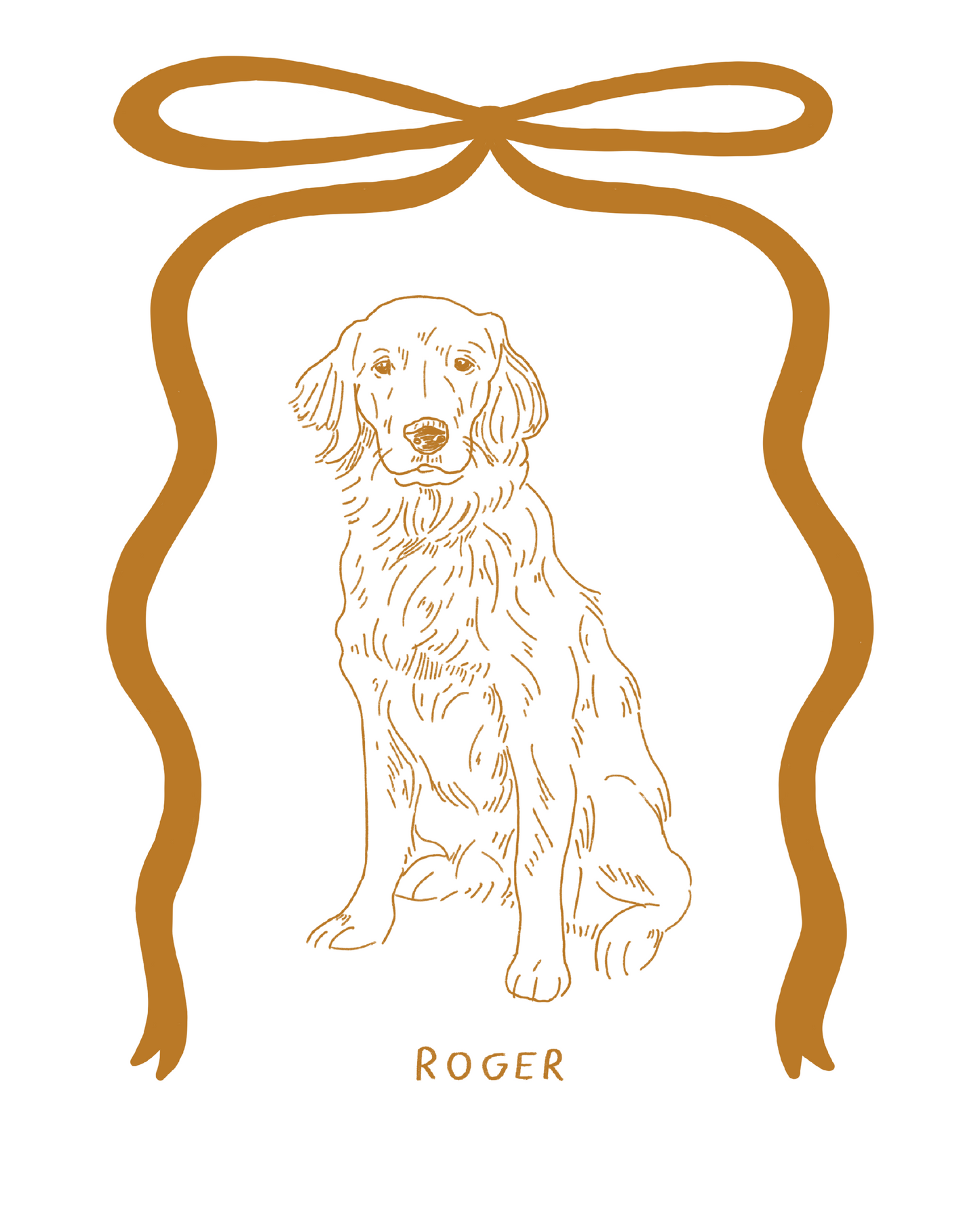 Custom Pet Portrait - Ribbon Frame