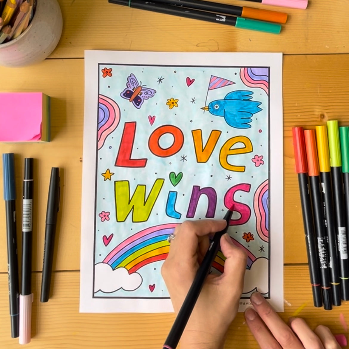 Love Wins Coloring Page Download