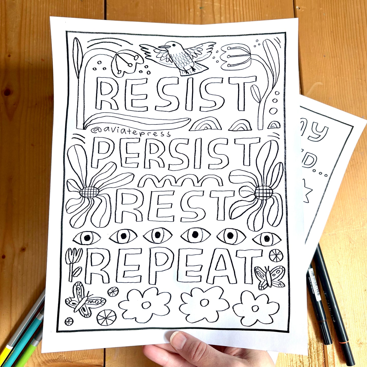 RESIST Coloring Page Download