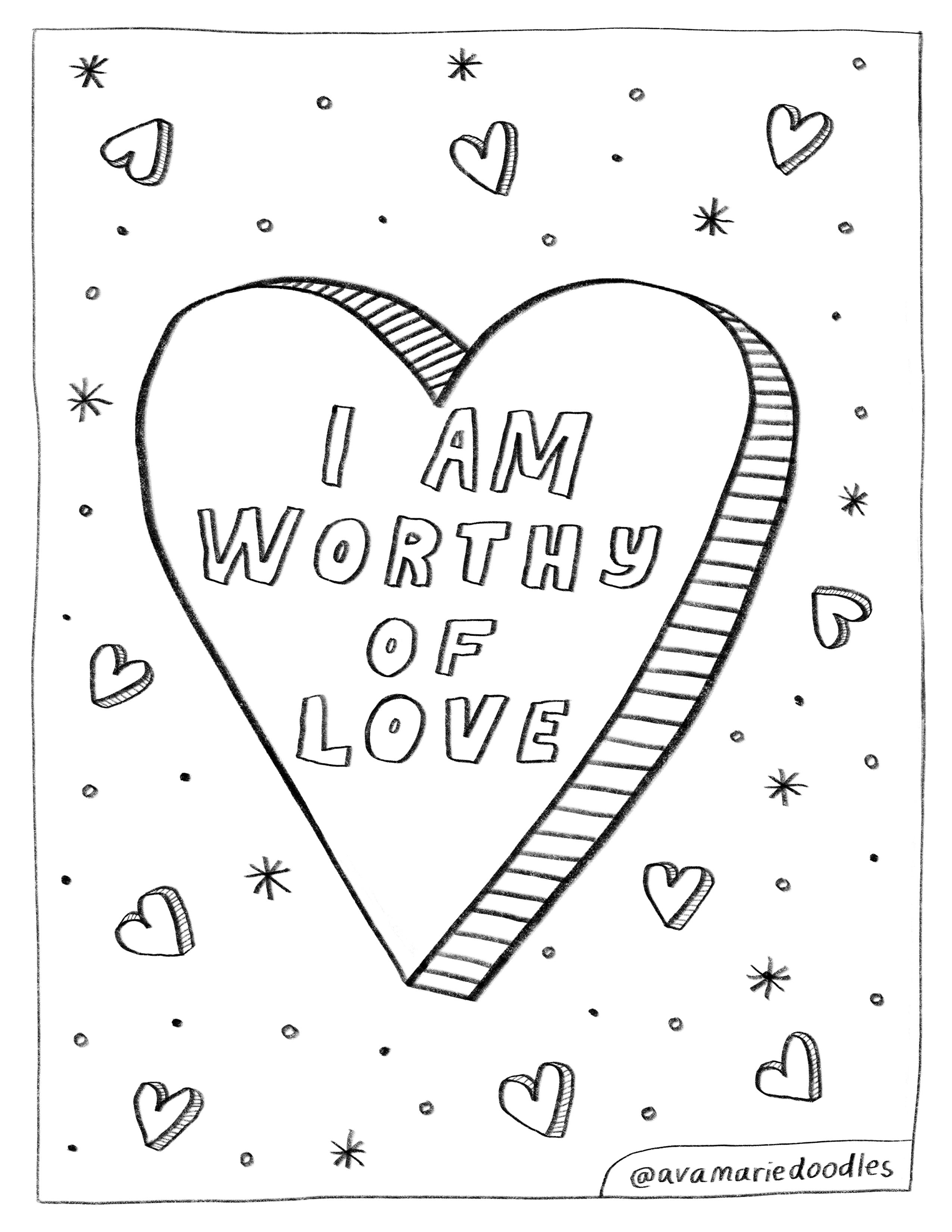 Worthy of Love Coloring Page Download Aviate Press
