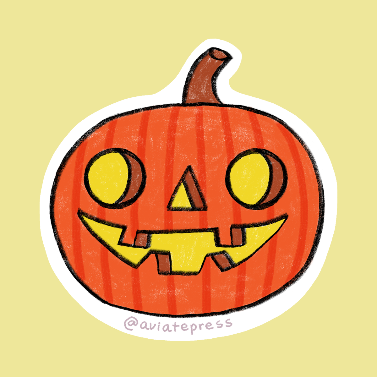 Glitter Jack-o-lantern Sticker