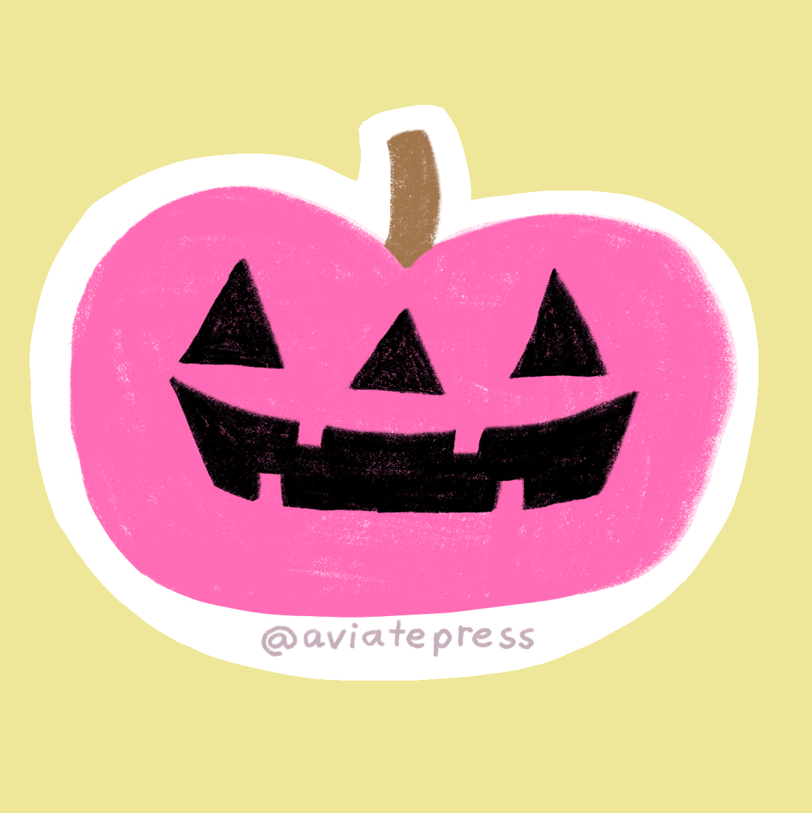 Pink Jack-o-lantern Sticker