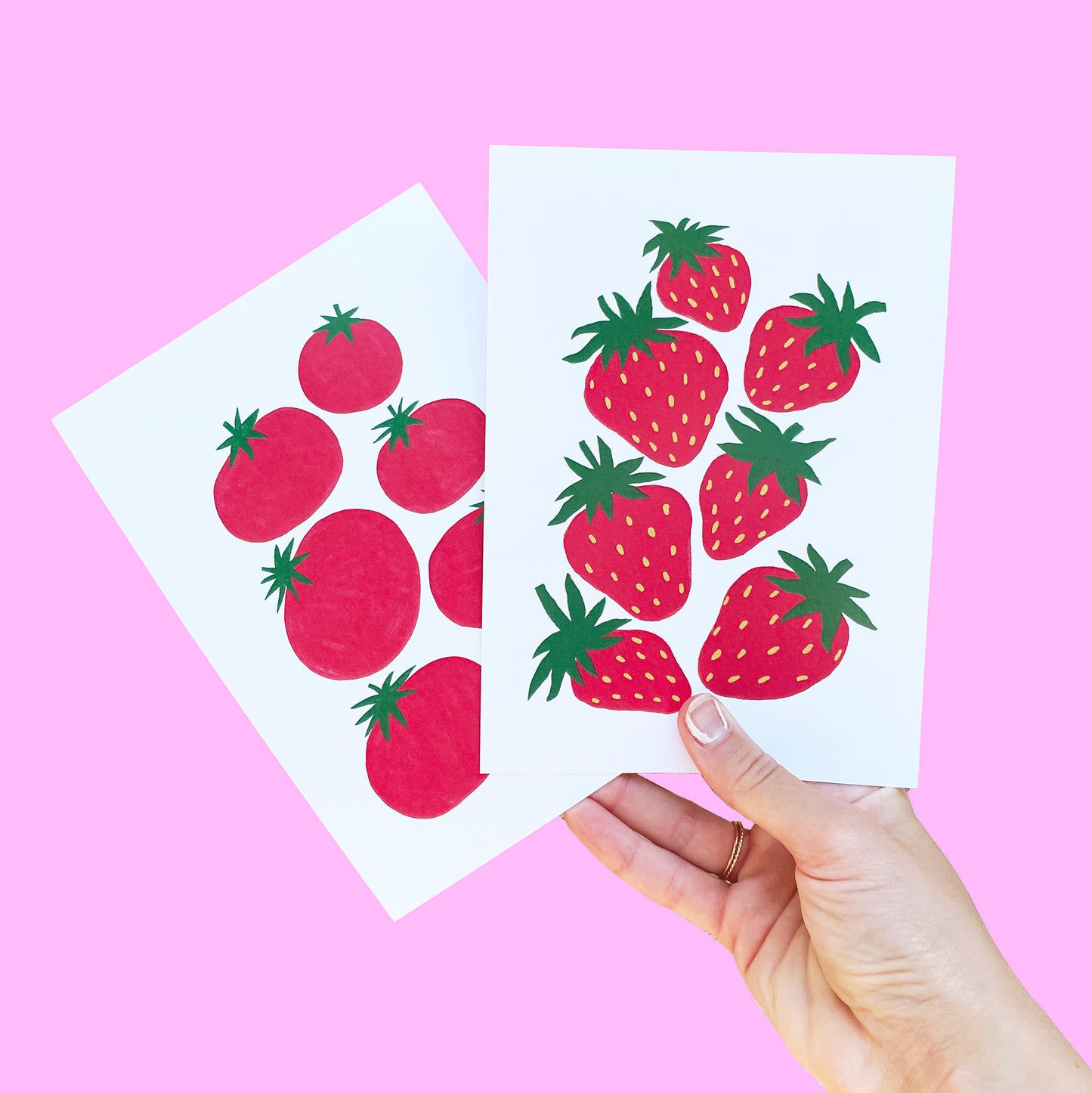 Mini Strawberry Art Print / Postcard