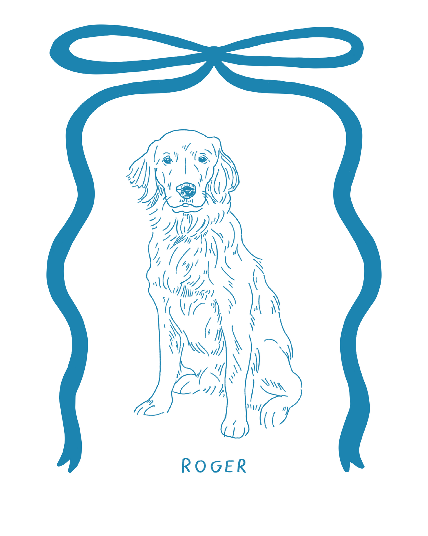 Custom Pet Portrait - Ribbon Frame