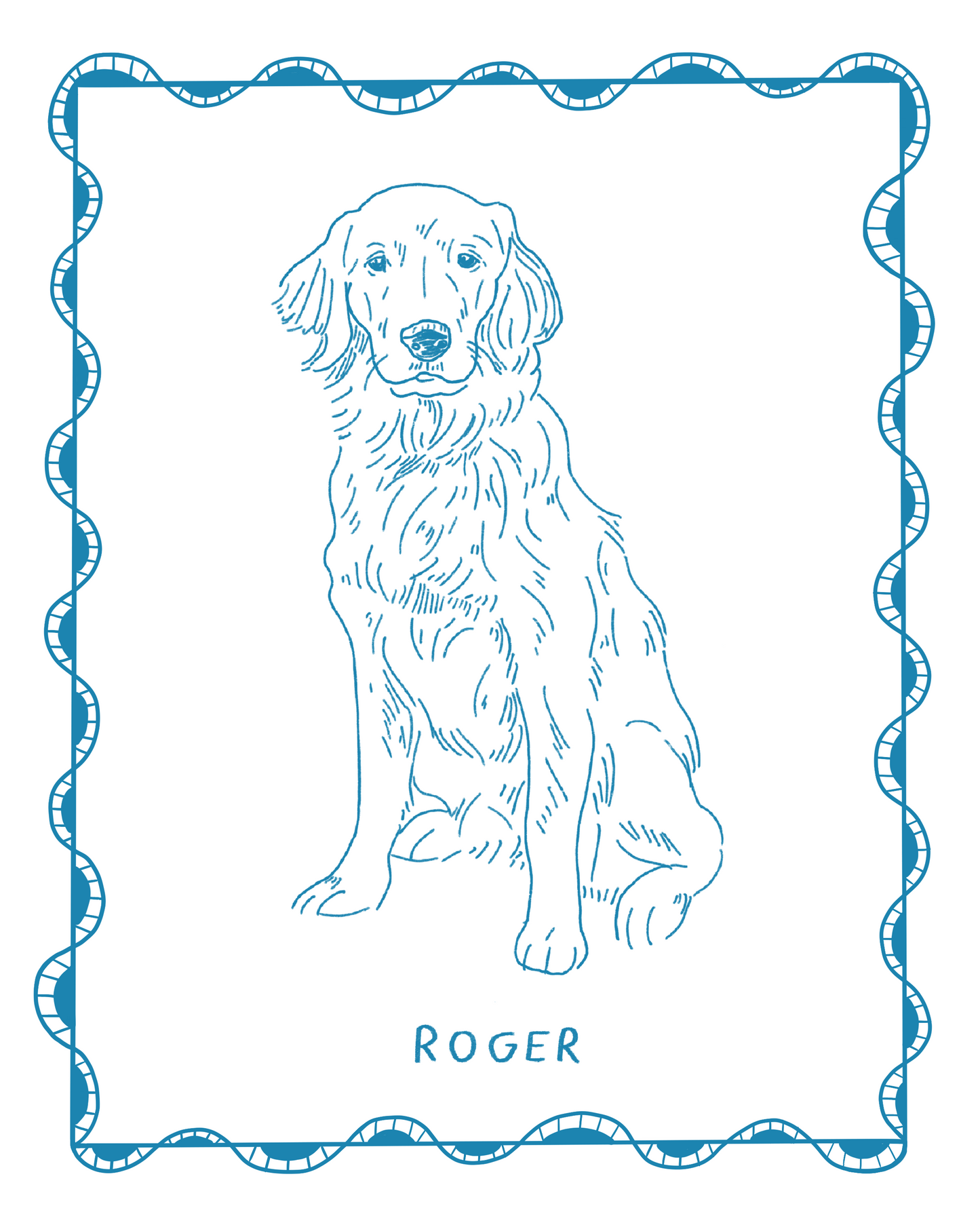 Custom Pet Portrait - Squiggle Frame