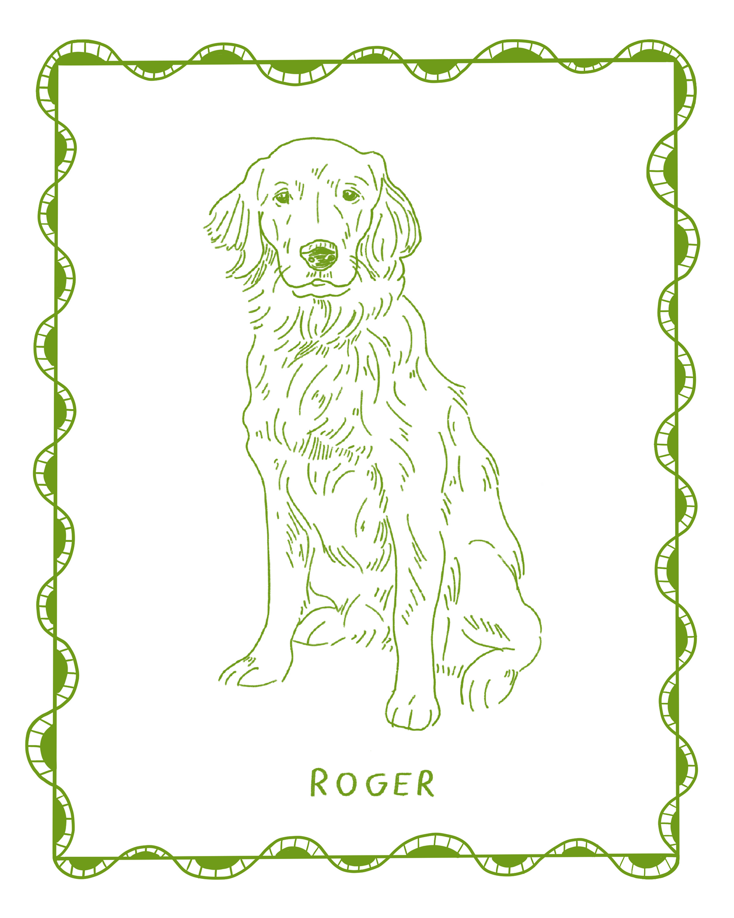 Custom Pet Portrait - Squiggle Frame