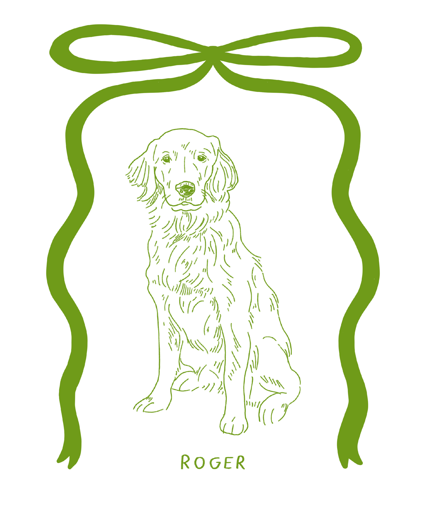 Custom Pet Portrait - Ribbon Frame