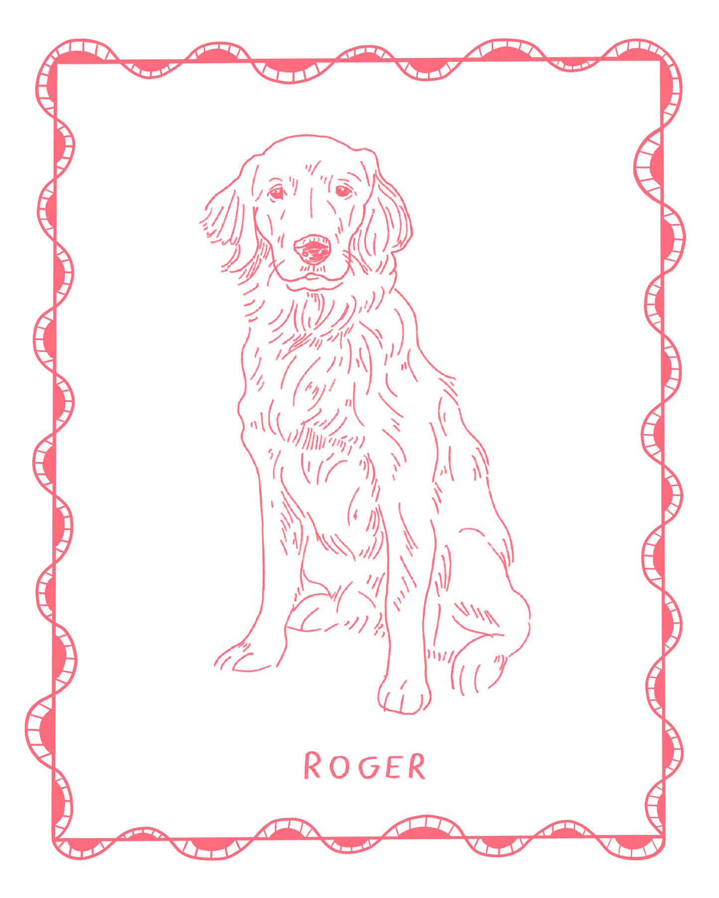 Custom Pet Portrait - Squiggle Frame