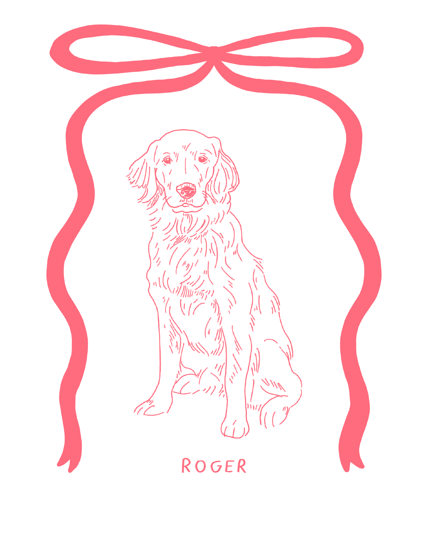 Custom Pet Portrait - Ribbon Frame