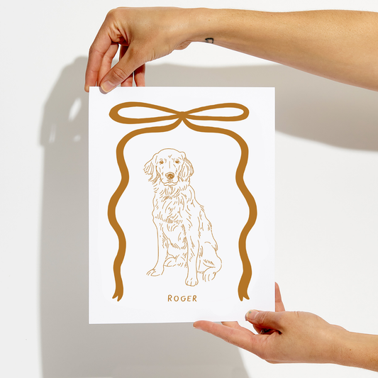 Custom Pet Portrait - Ribbon Frame
