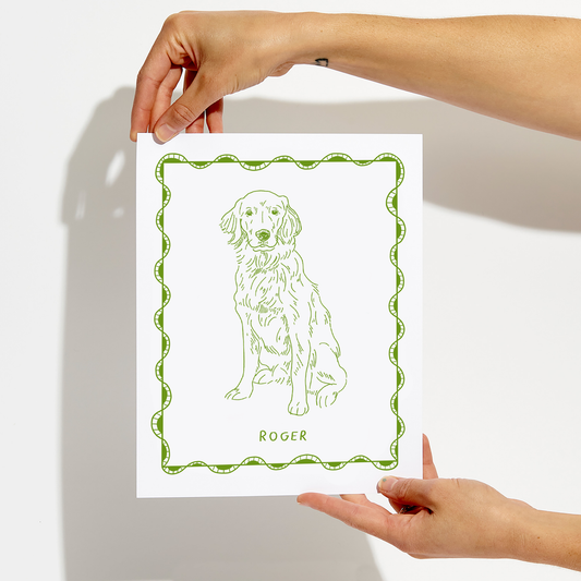 Custom Pet Portrait - Squiggle Frame