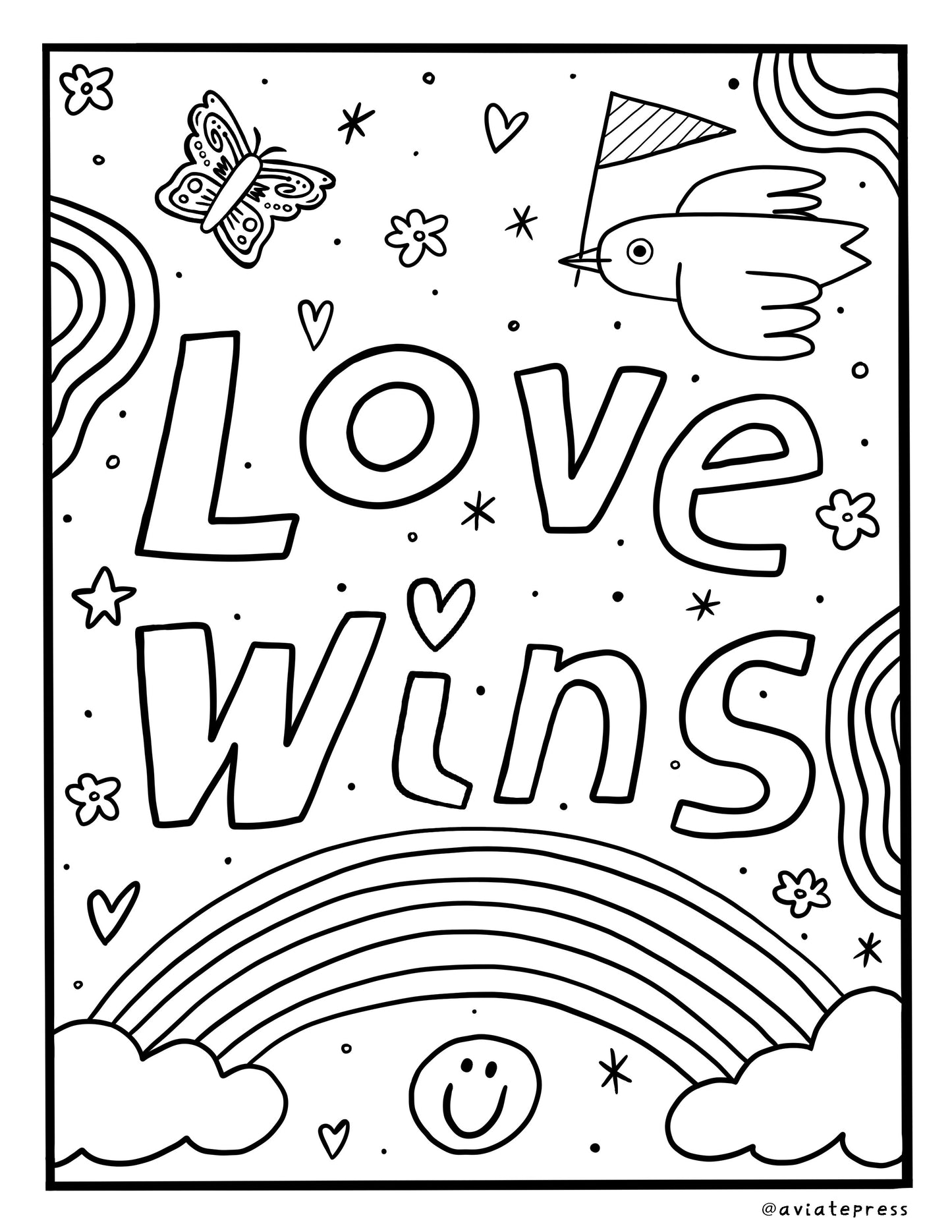 Love Wins Coloring Page Download – Aviate Press