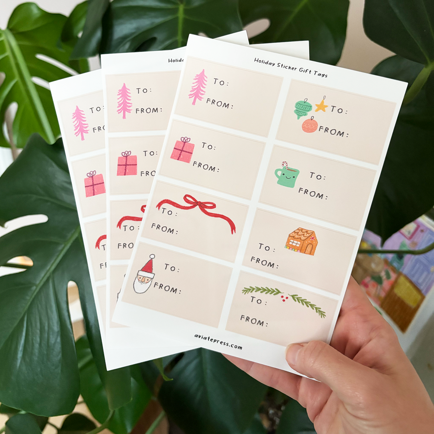 Holiday Gift Tag Sticker Sheet - Santa's Helper