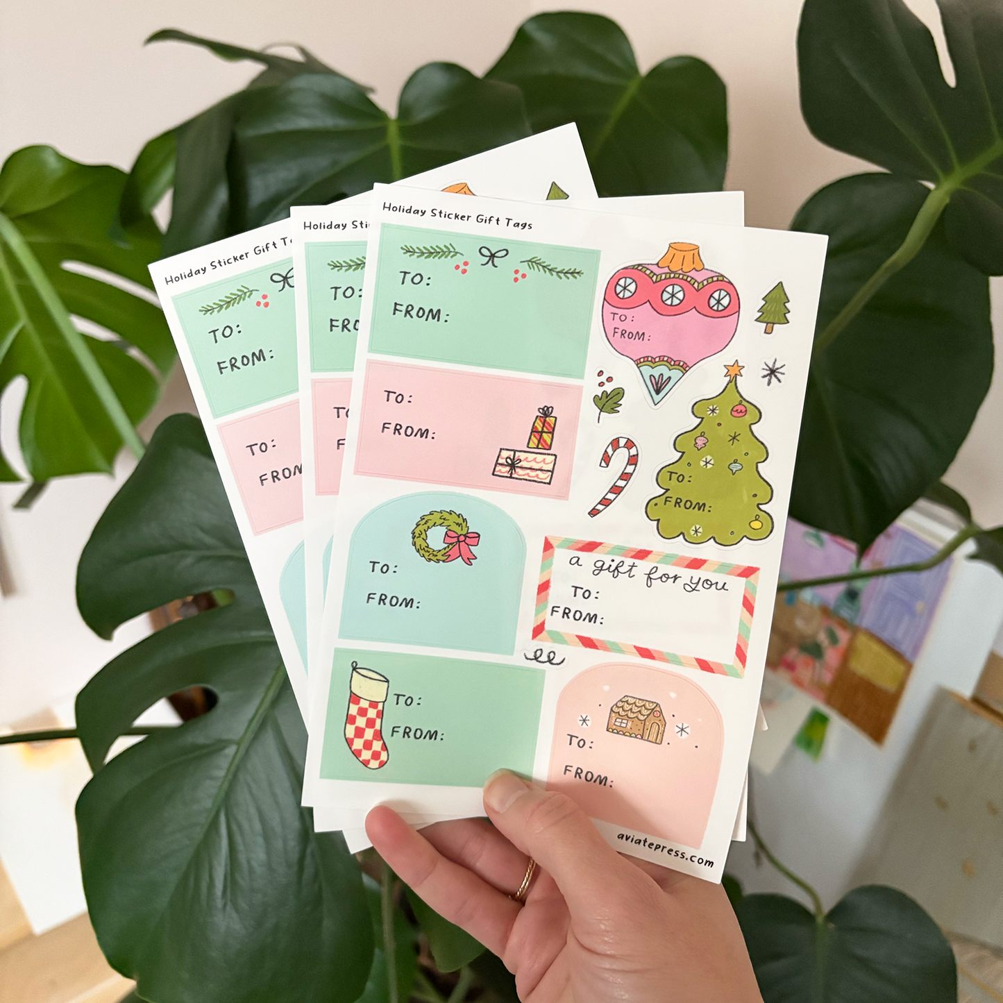 Holiday Gift Tag Sticker Sheet - Fun & Festive