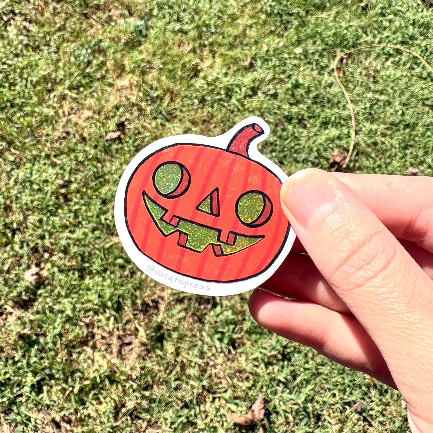 Glitter Jack-o-lantern Sticker