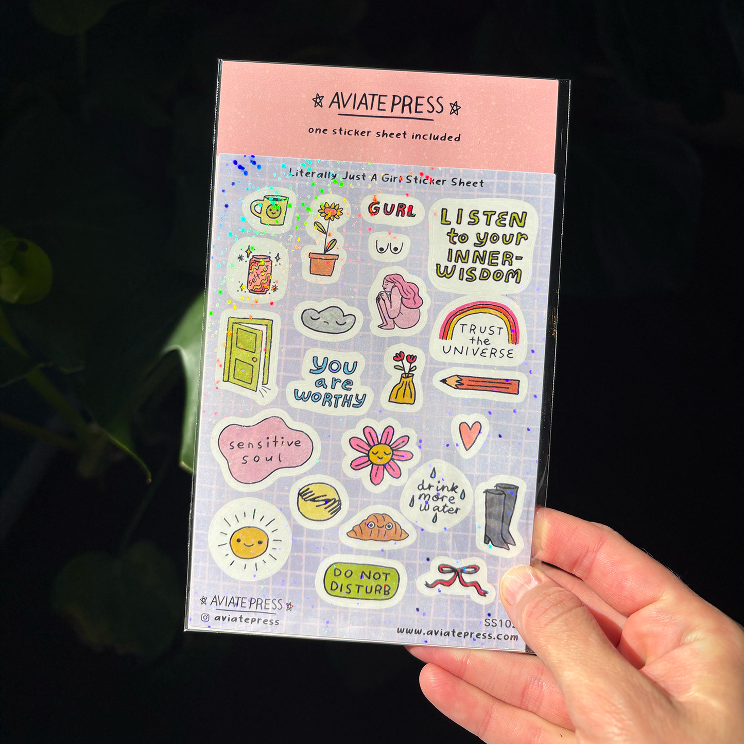 Literally Just A Girl Glitter Sticker Sheet