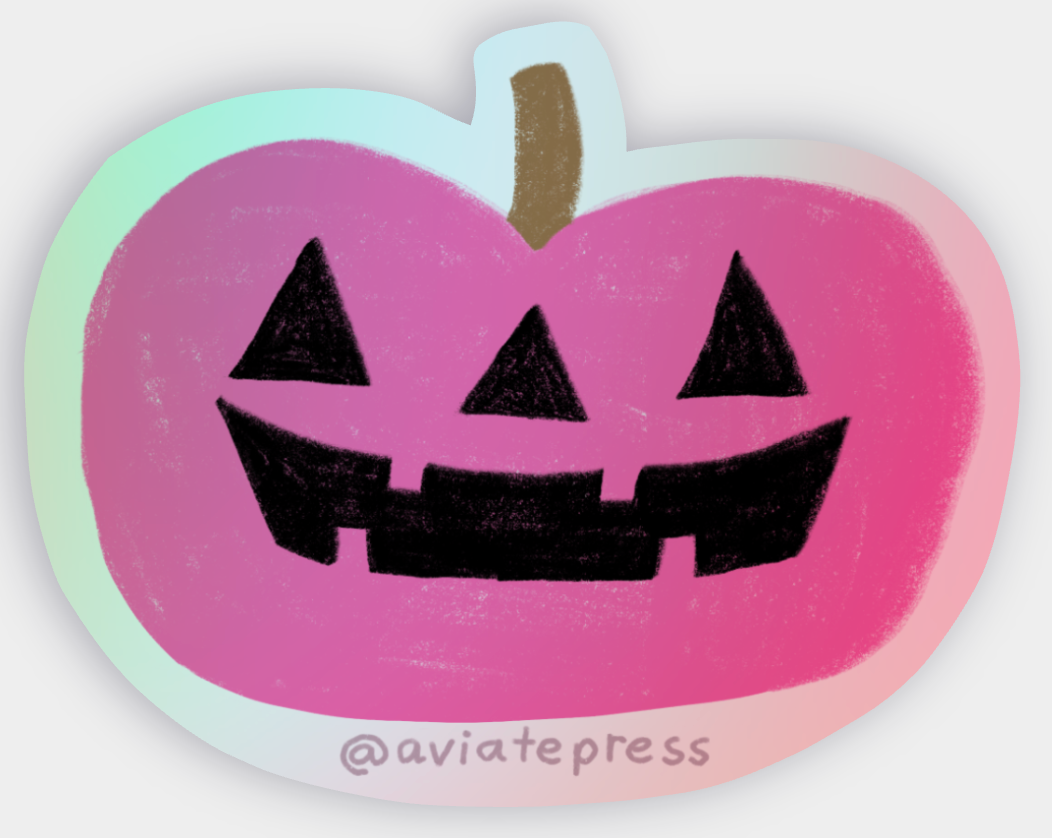 Pink Jack-o-lantern Sticker