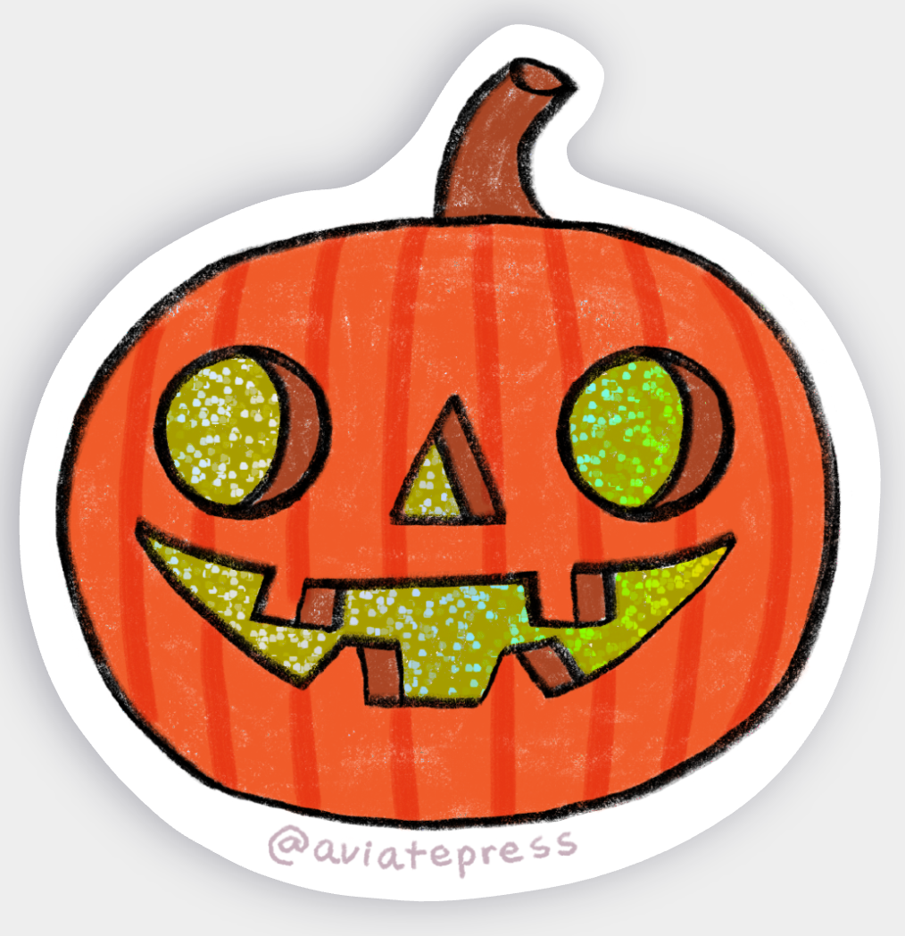 Glitter Jack-o-lantern Sticker