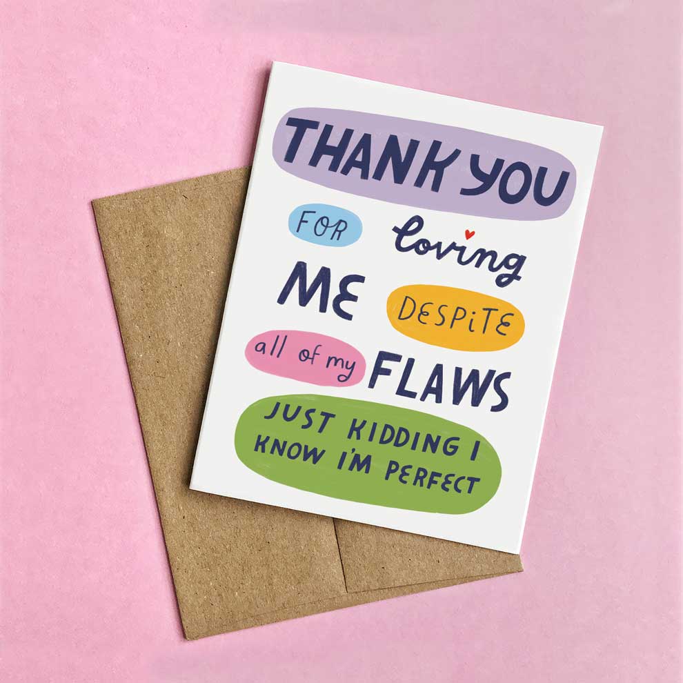 my flaws funny valentines day card