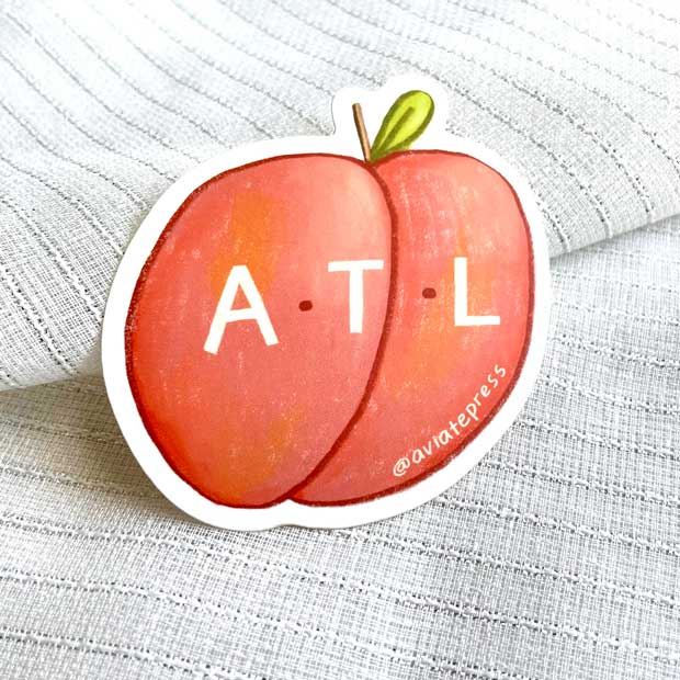 atlanta peach sticker