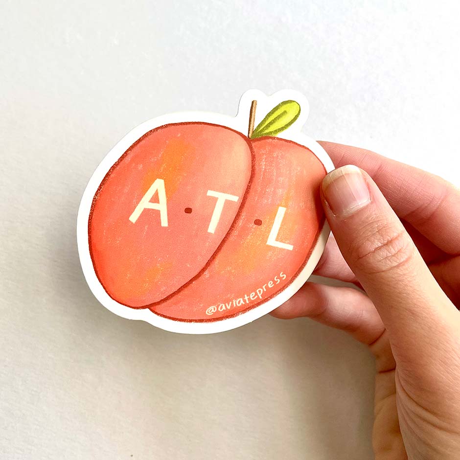 atl orange peach sticker
