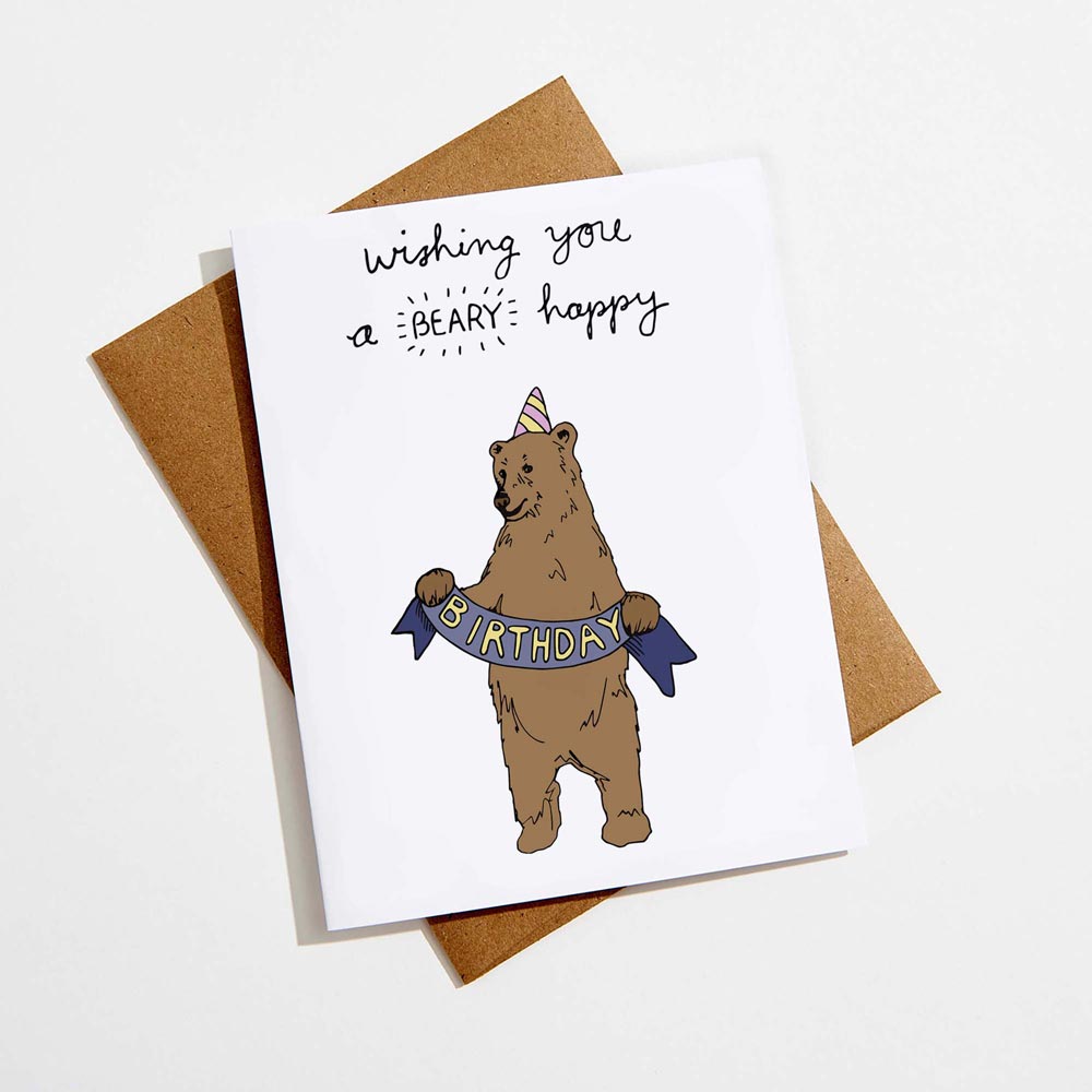 funny bear birthday card