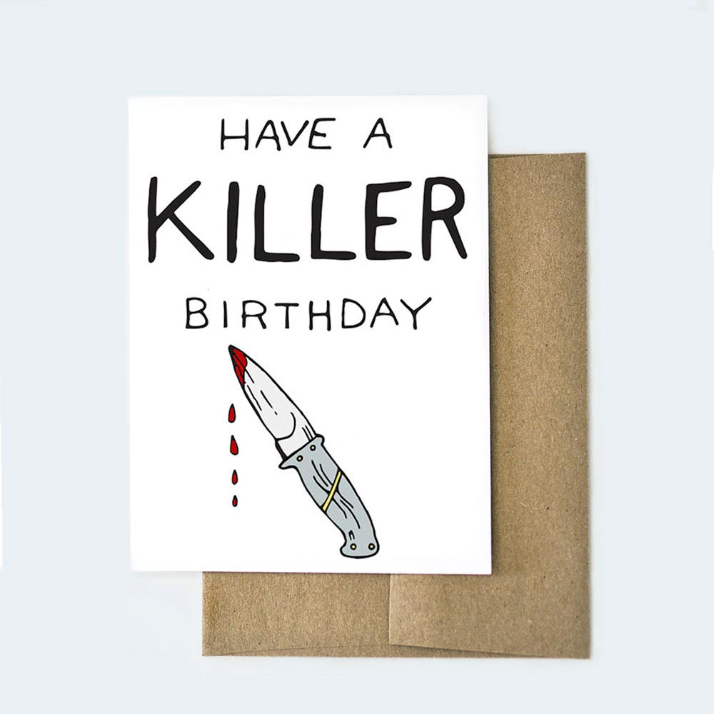 have a killer birthday card with kraft brown envelope