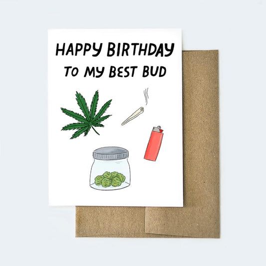 funny best bud weed card