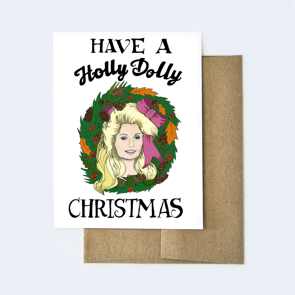 Holly Dolly Christmas Card